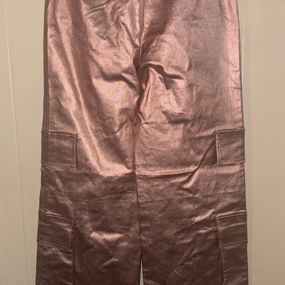 Metallic Rose Cargo Pants
